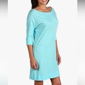 Lilly Pulitzer Blue Cassie Boatneck T-Shirt Dress Stretch Jersey Cotton Sz Small